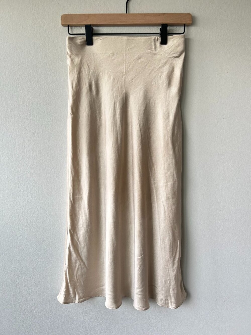 Quince 100% Silk Washable A-Line Midi Skirt Champagne XS - Picture 1 of 6